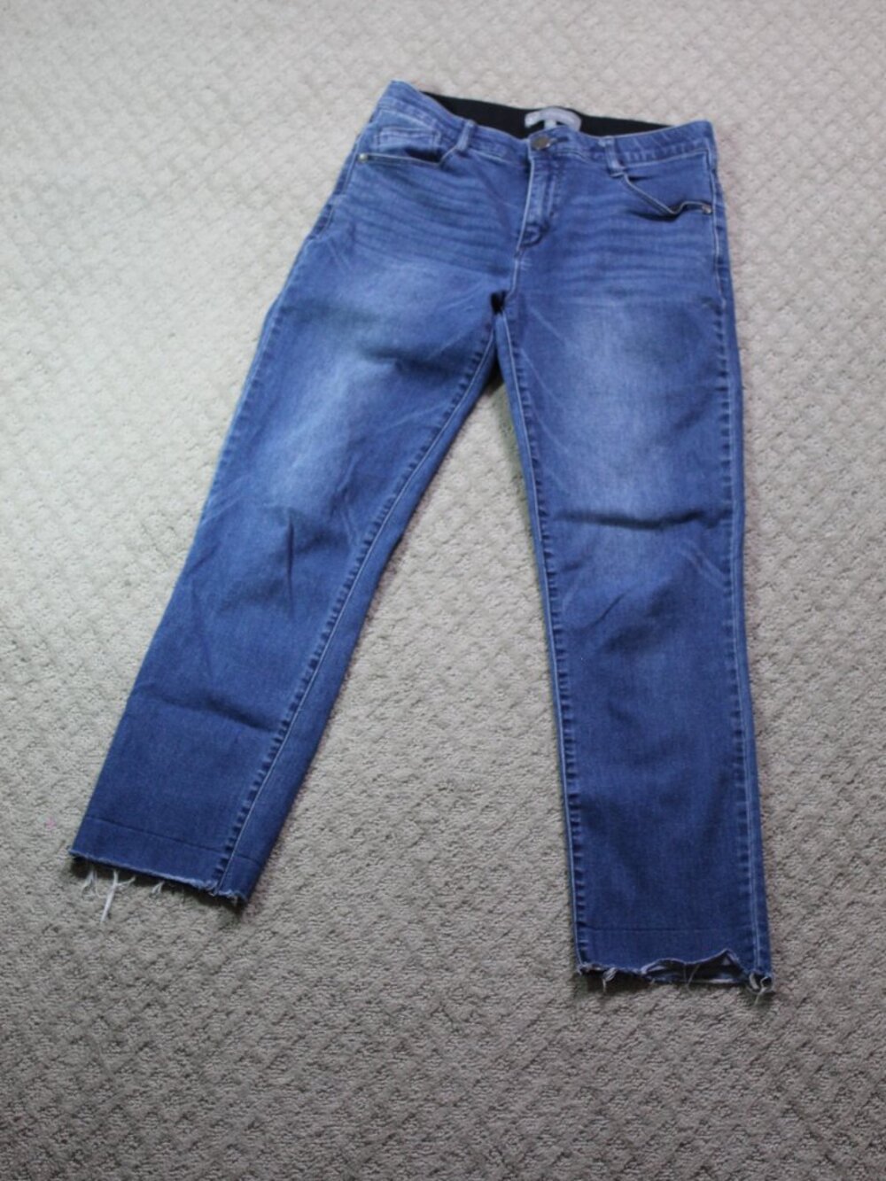 Wit & Wisdom Skinny Jeans Womens Size 6 Frayed Hem Ankle Stone Wash Blue